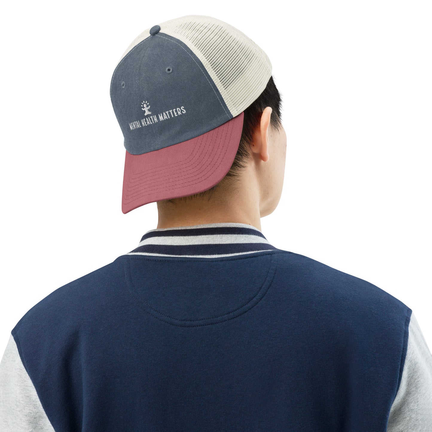 Man Wearing Mentals Matter Hat - Red Front