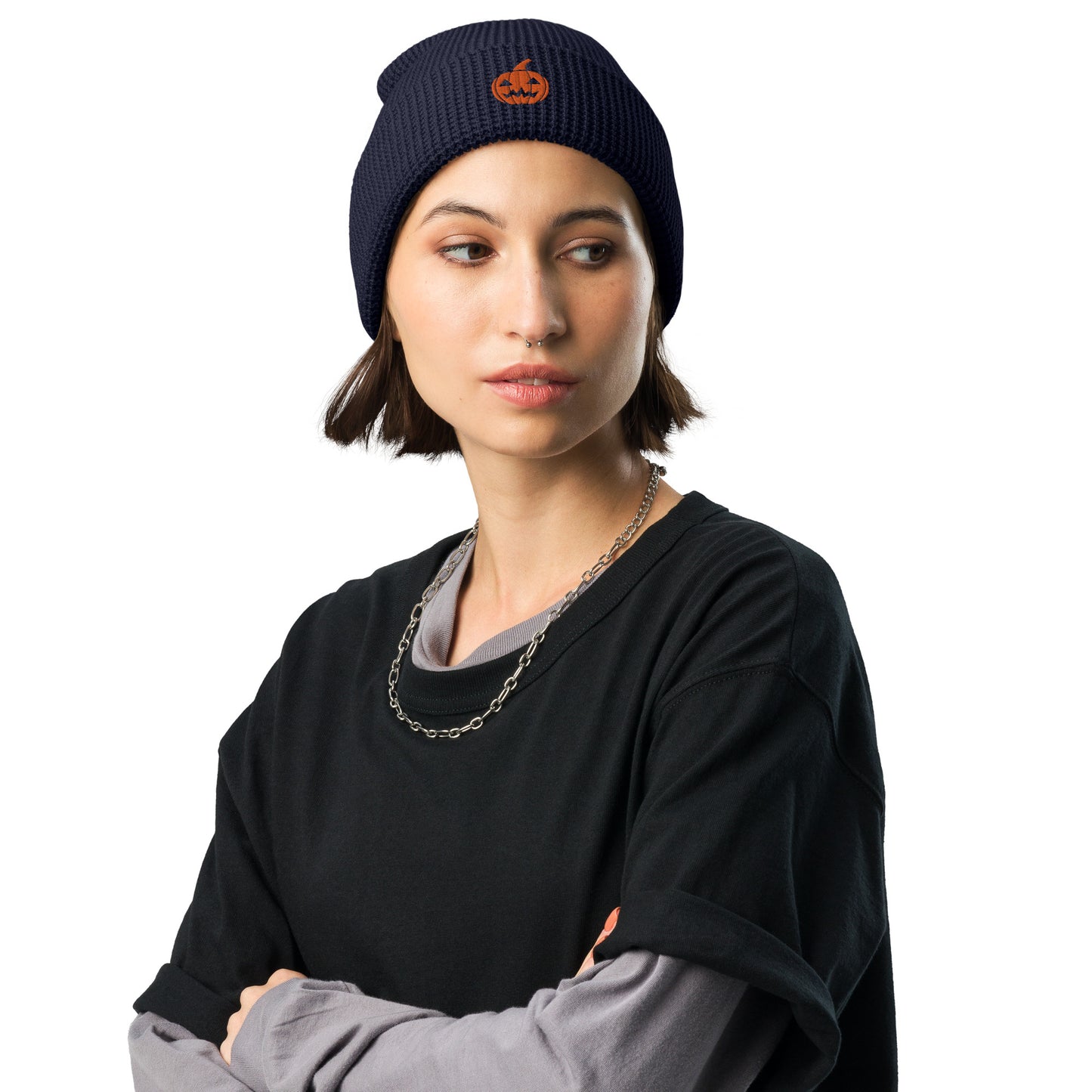 Retro Pumpkin Waffle Beanie
