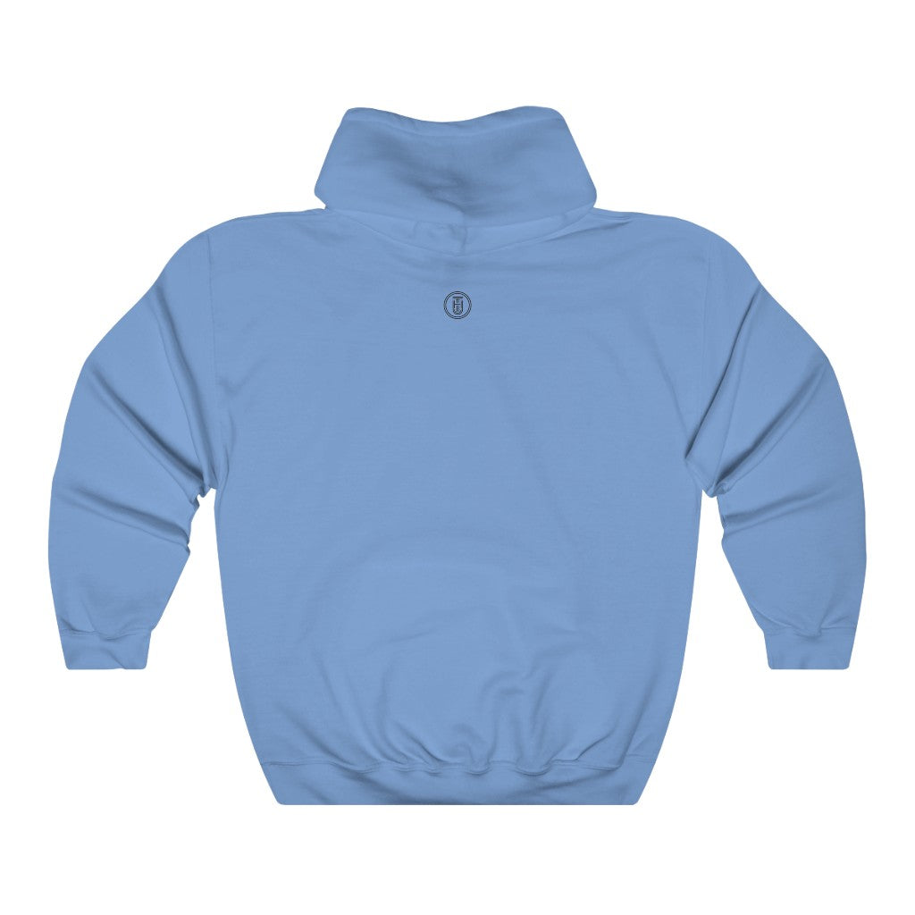 Cozy 'Burg Vibes' Hoodie - Light Blue Back