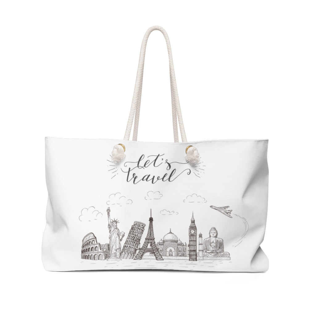 Oversized 'Let's Travel' Beach Bag