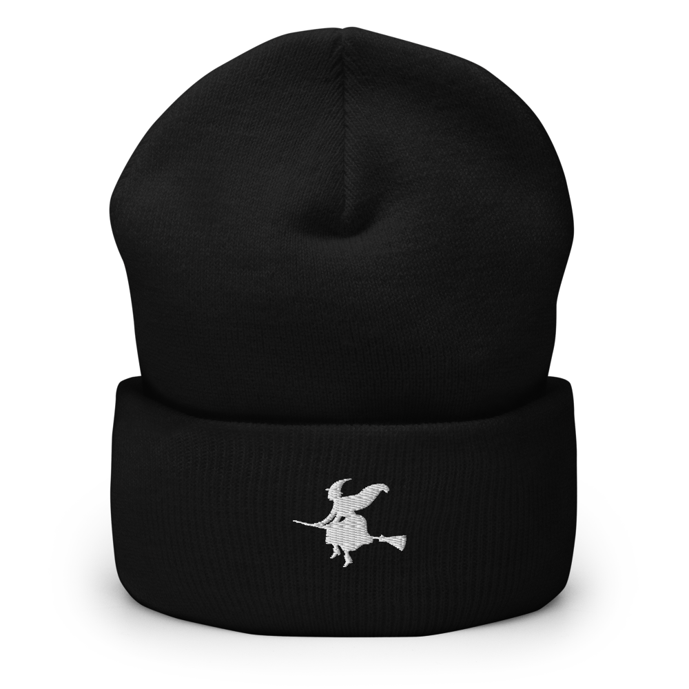 Witch & Broom Icon Beanie - Souvenir Shop - Black Front