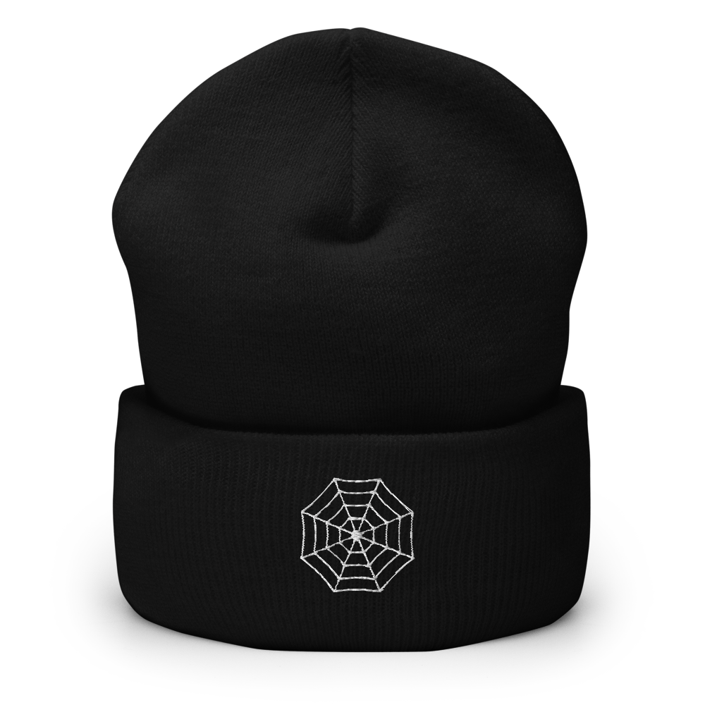 Spider Web Icon Beanie - Souvenir Shop - Black Front