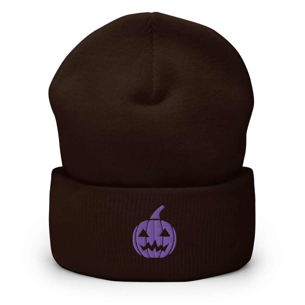 Retro Pumpkin Icon Beanie - Souvenir Shop - Brown Front