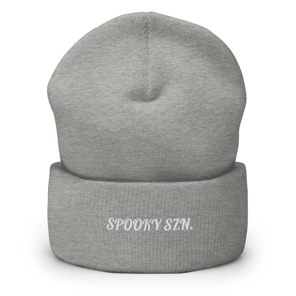 Spooky Szn Script Beanie - Souvenir Shop - Grey Front