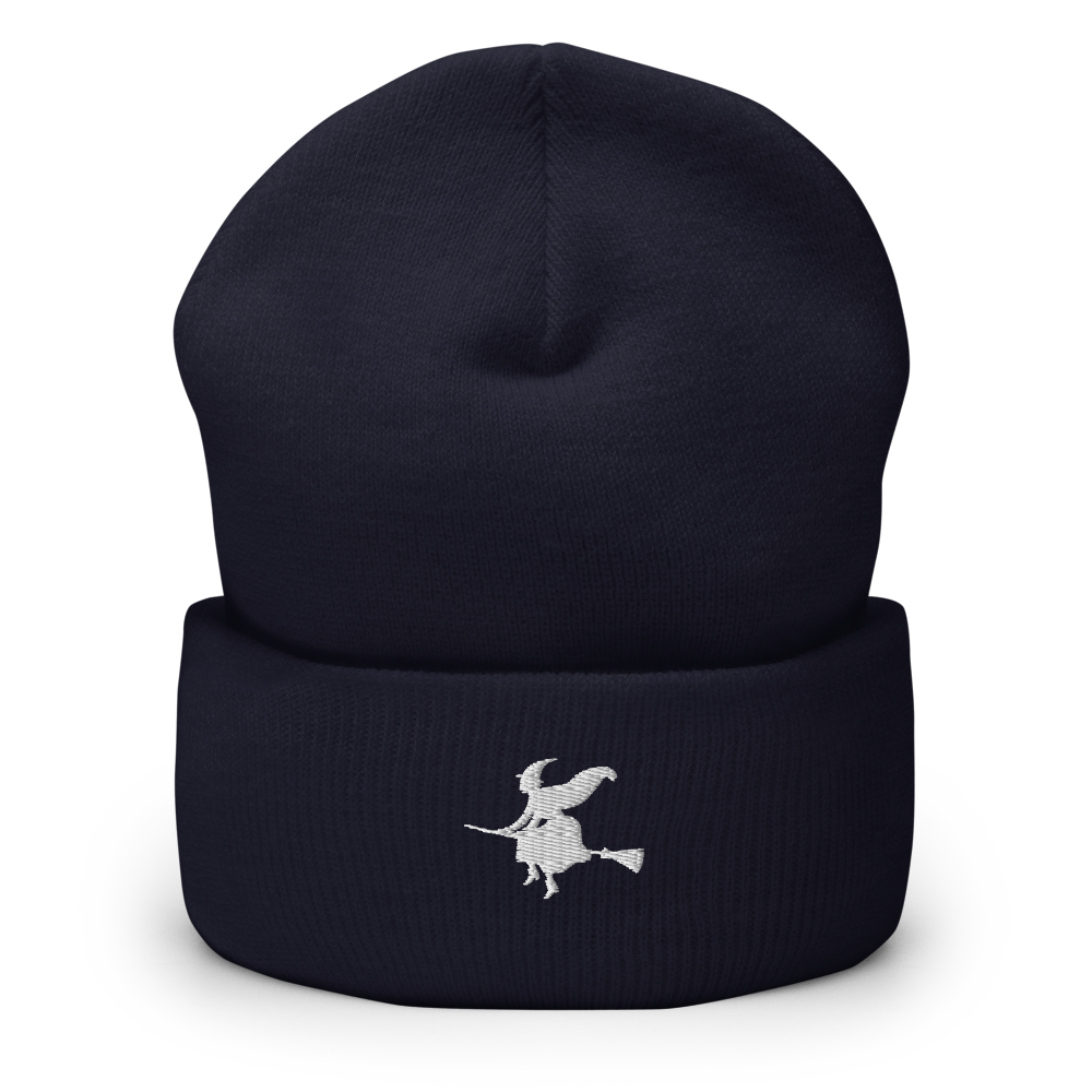Witch & Broom Icon Beanie - Souvenir Shop- Navy Front