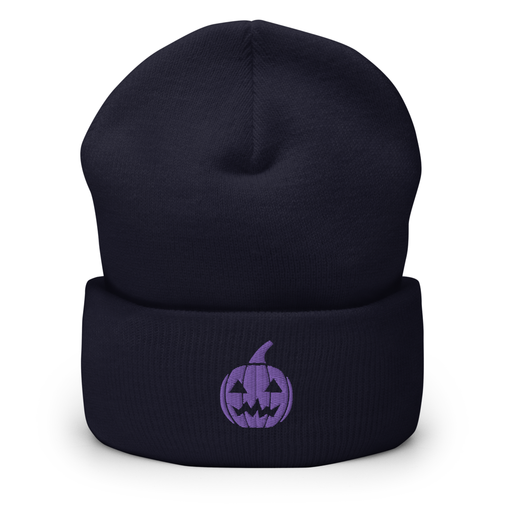 Retro Pumpkin Icon Beanie - Souvenir Shop - Navy Front