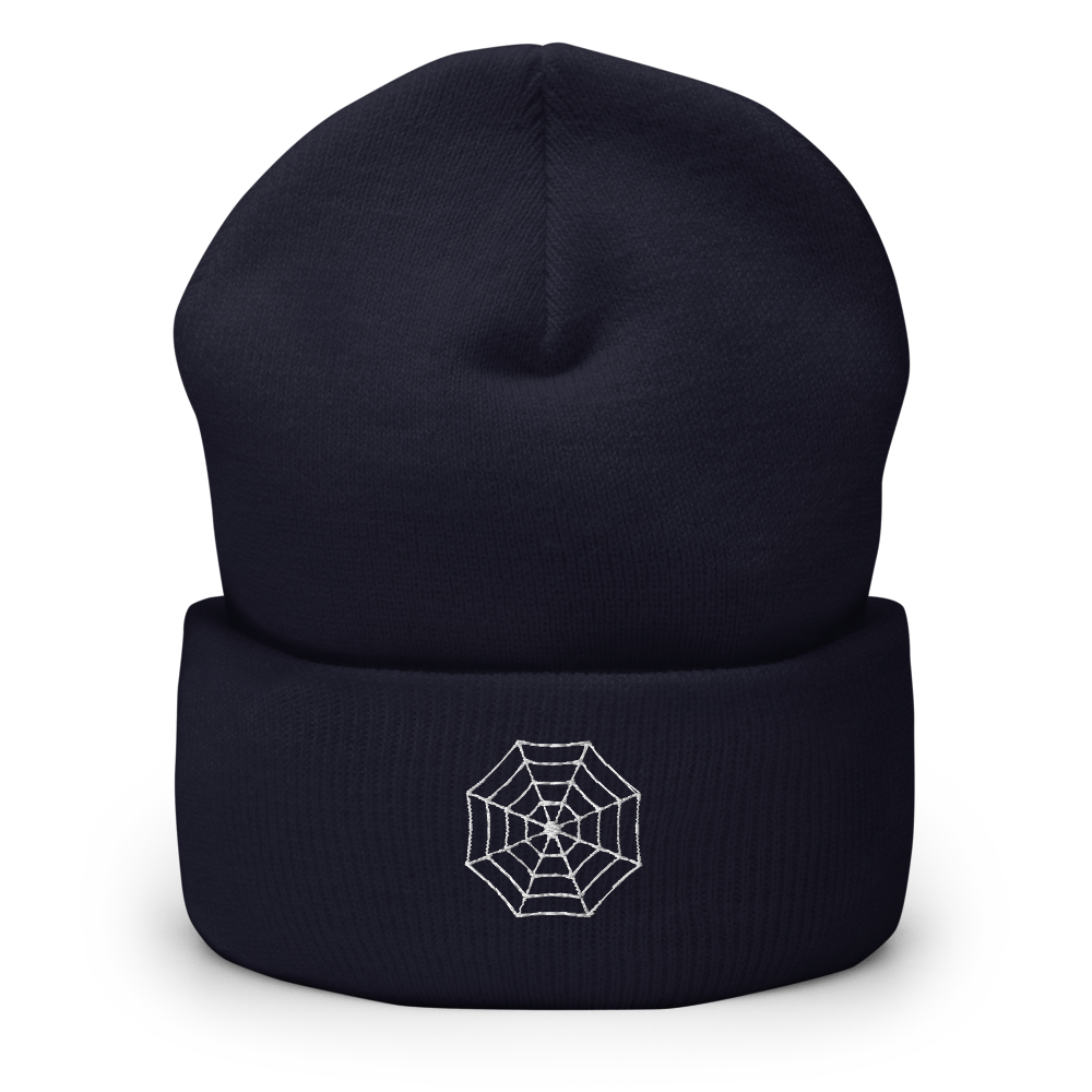 Spider Web Icon Beanie - Souvenir Shop - Navy Front