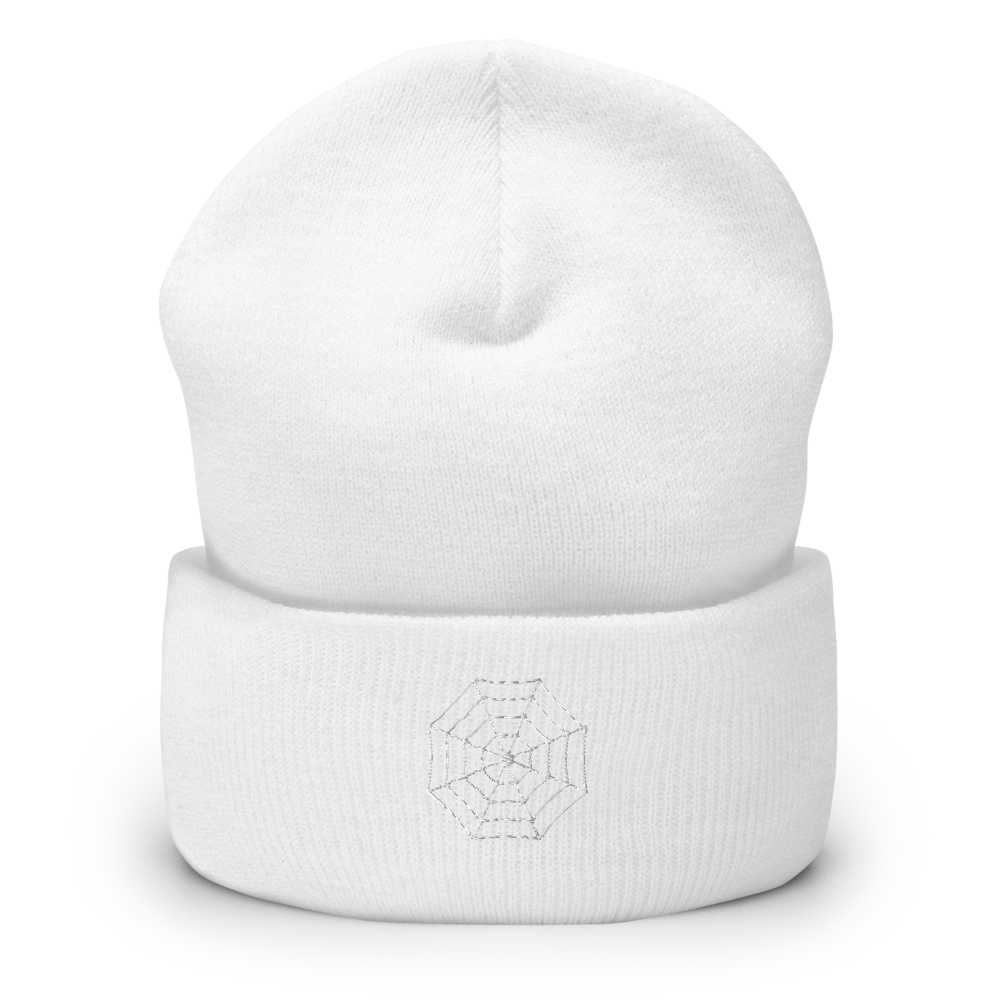 Spider Web Icon Beanie - Souvenir Shop - White Front