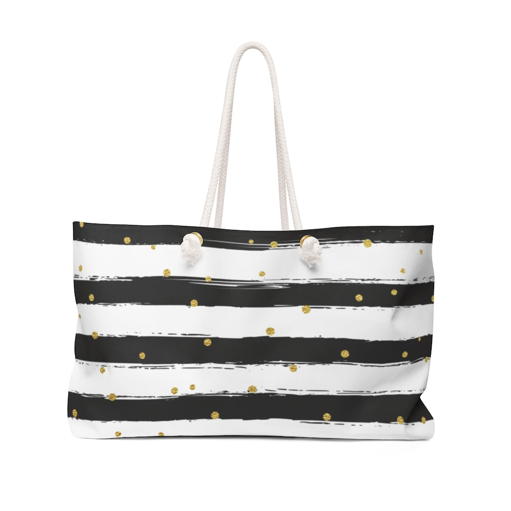 Oversized Glitter Gold beach bag with shimmering gold exterior and rope handles, shown upright.