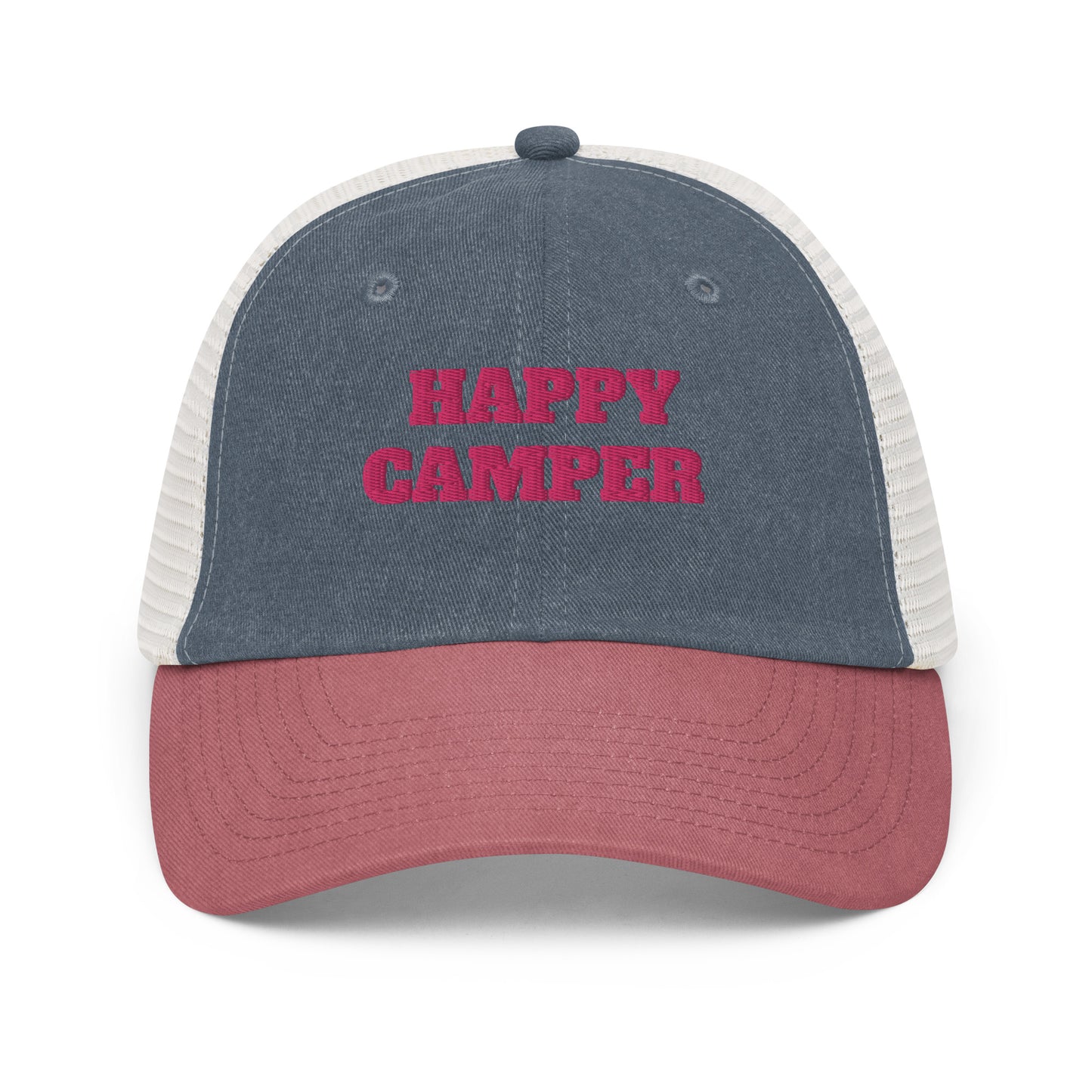 Happy Camper Mesh Hat - Navy Front