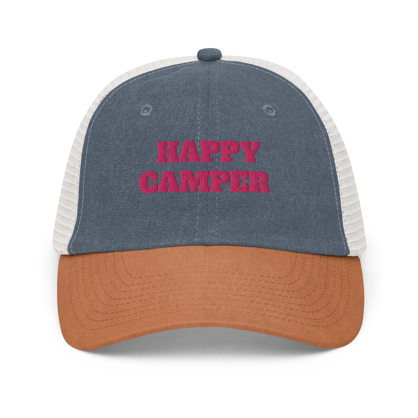 Happy Camper Mesh Hat - Navy Front
