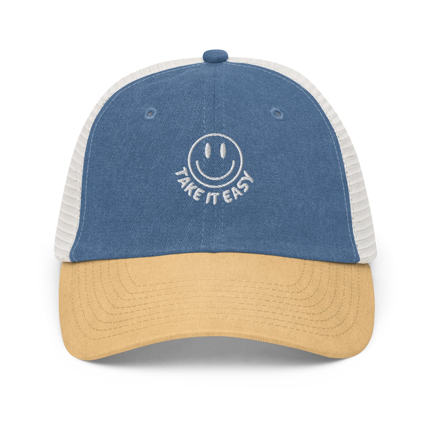 Take It Easy Mesh Hat - Yellow Front