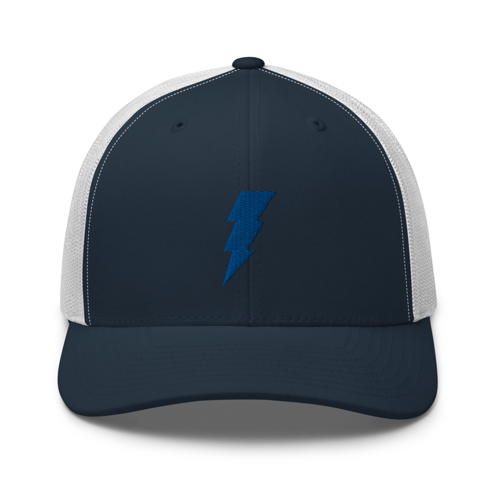 White Out Lightning Trucker Hat - The Hook Up
