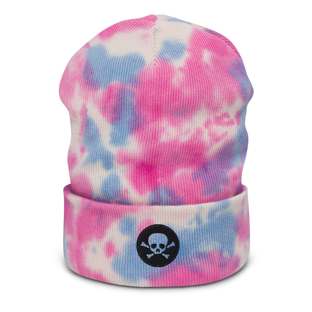 Skull Patch Tie-Dye Beanie - Souvenir Shop - Pink