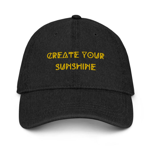 Denim Create Your Sunshine Hat - Black Front