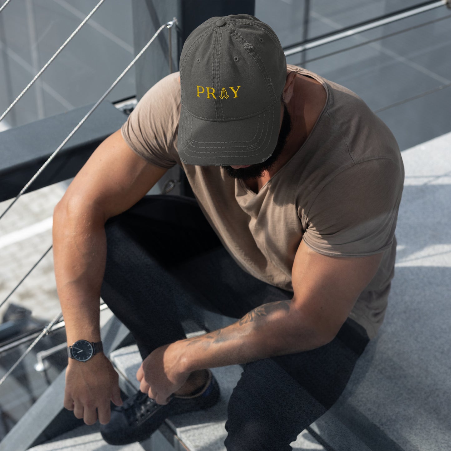 Pray Distressed Hat - The Hook Up