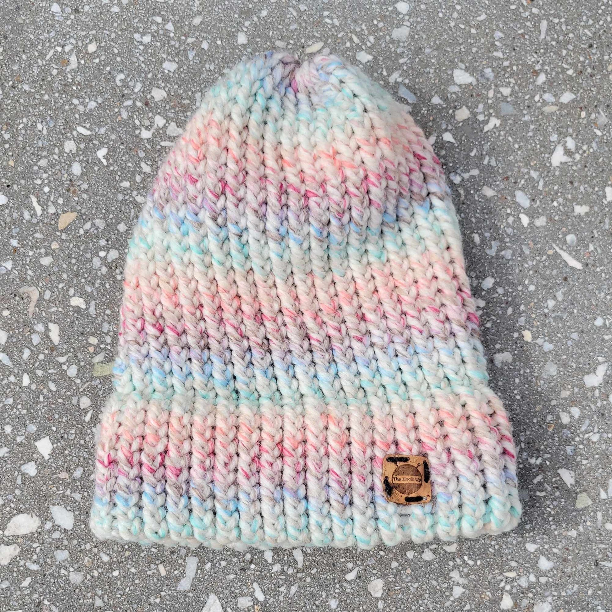 Handmade Rainbow Winter Beanie - Rainbow