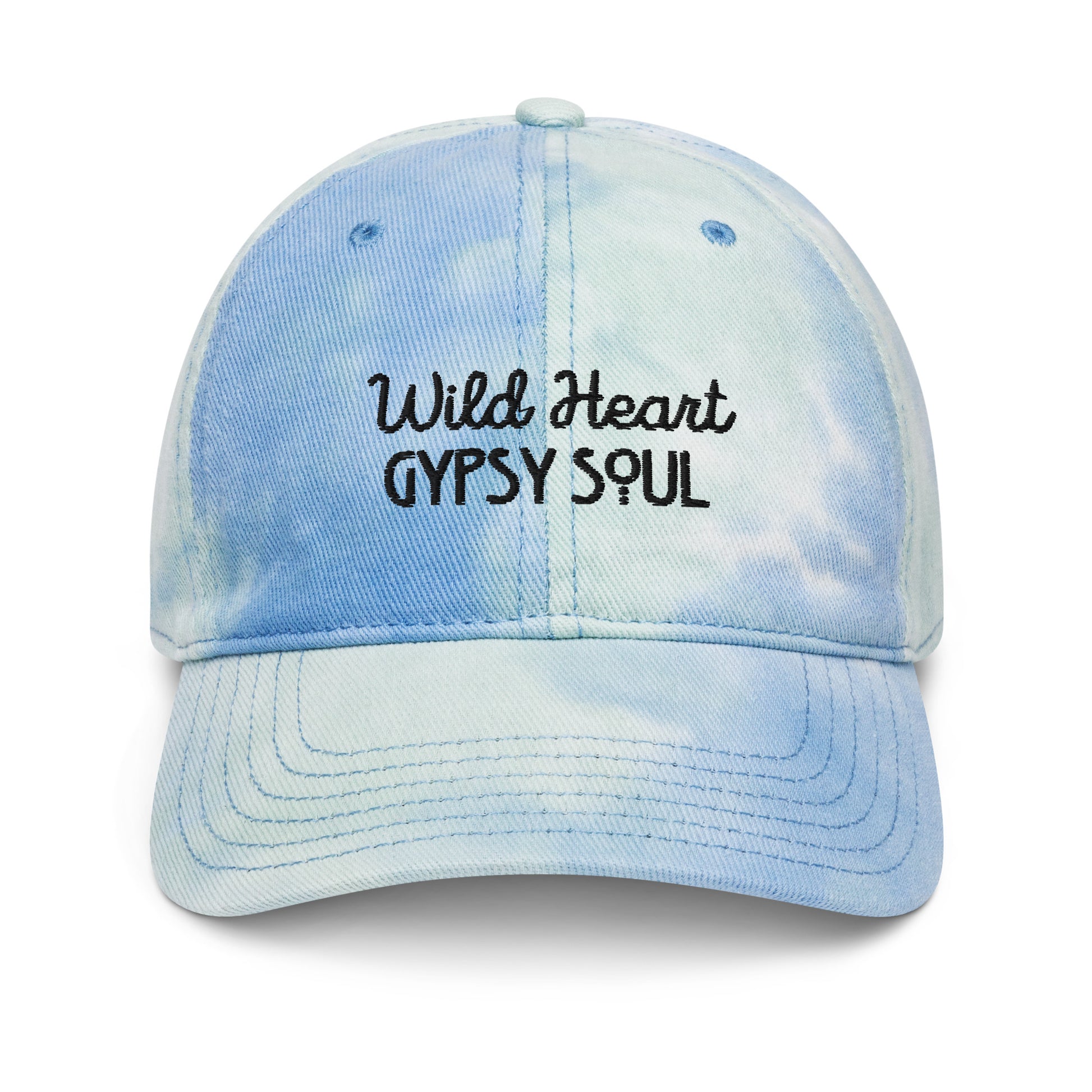 Wild Heart Tie Dye Hat - Sky Blue Front