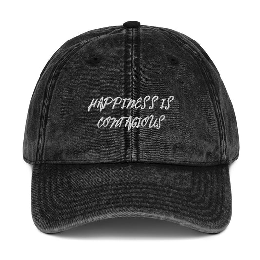 Happiness Is Contagious Hat - Black Front