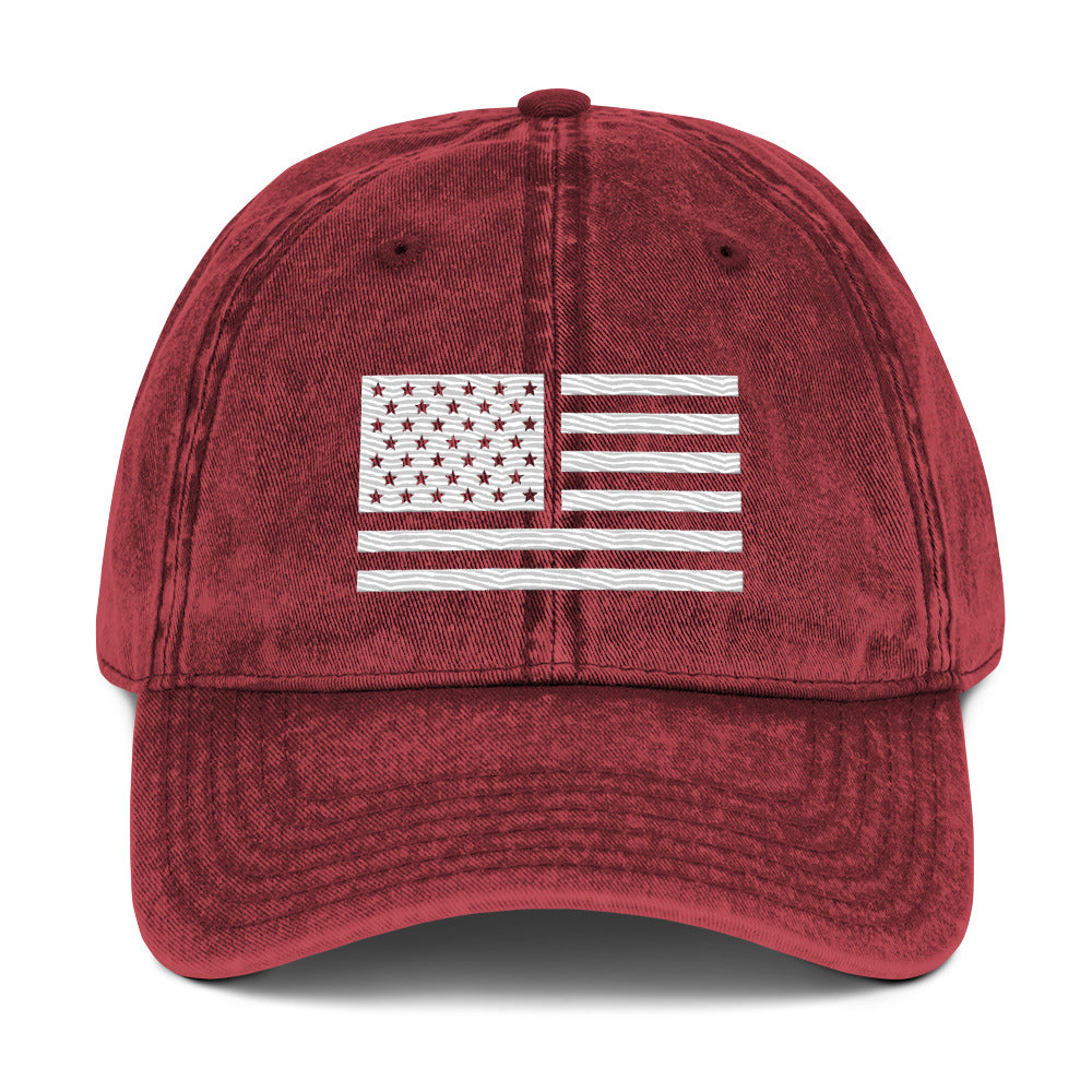 Denim American Flag Hat - White Flag - Patriotic/Military/Police Officer