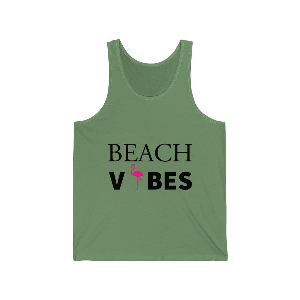 Flamingo Beach Vibes Tank Top - Green