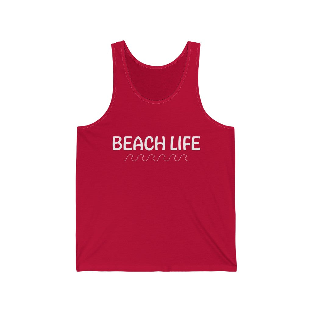 Beach Life Waves Tank Top - Red