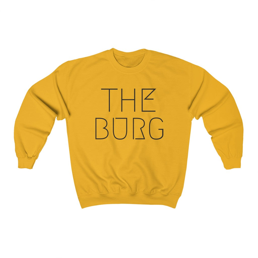 Cozy 'The Burg' Crewneck Sweatshirt - Marigold Front