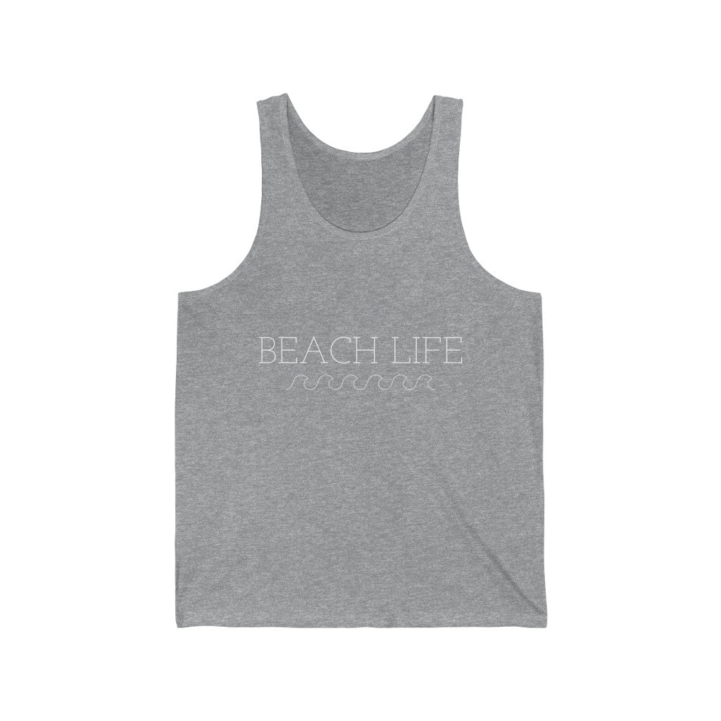 Beach Life Waves Tank Top - Grey
