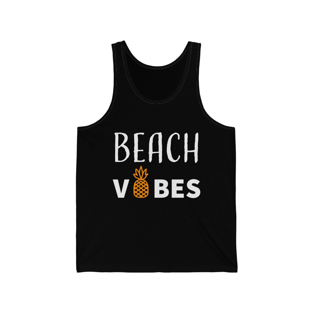 Pineapple Beach Vibes Tank Top - Black