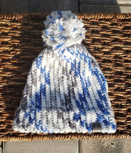 Snow Caps Pom Pom Beanie (Adult) - The Hook Up