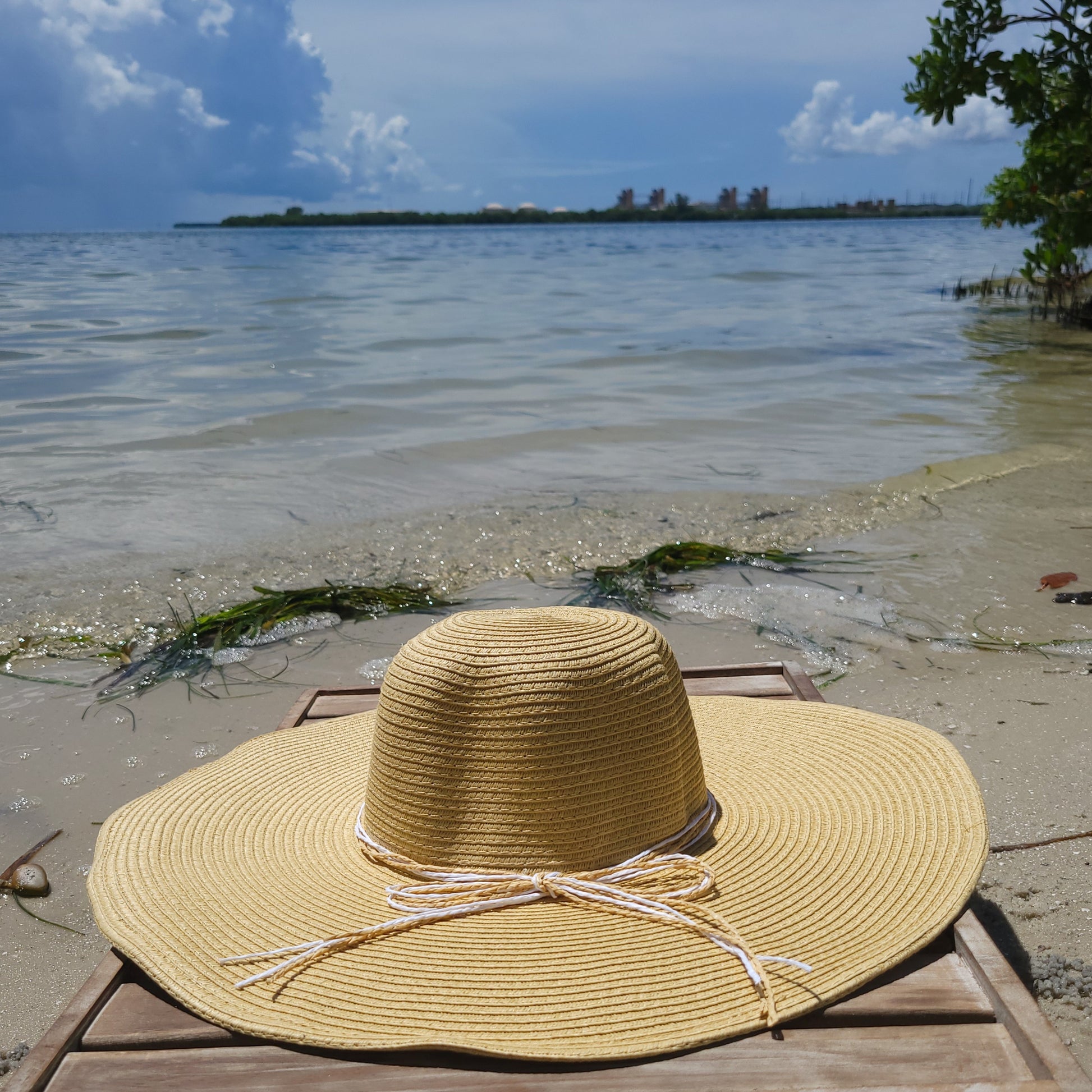 Women's Oversized Straw Beach Hat - Tan