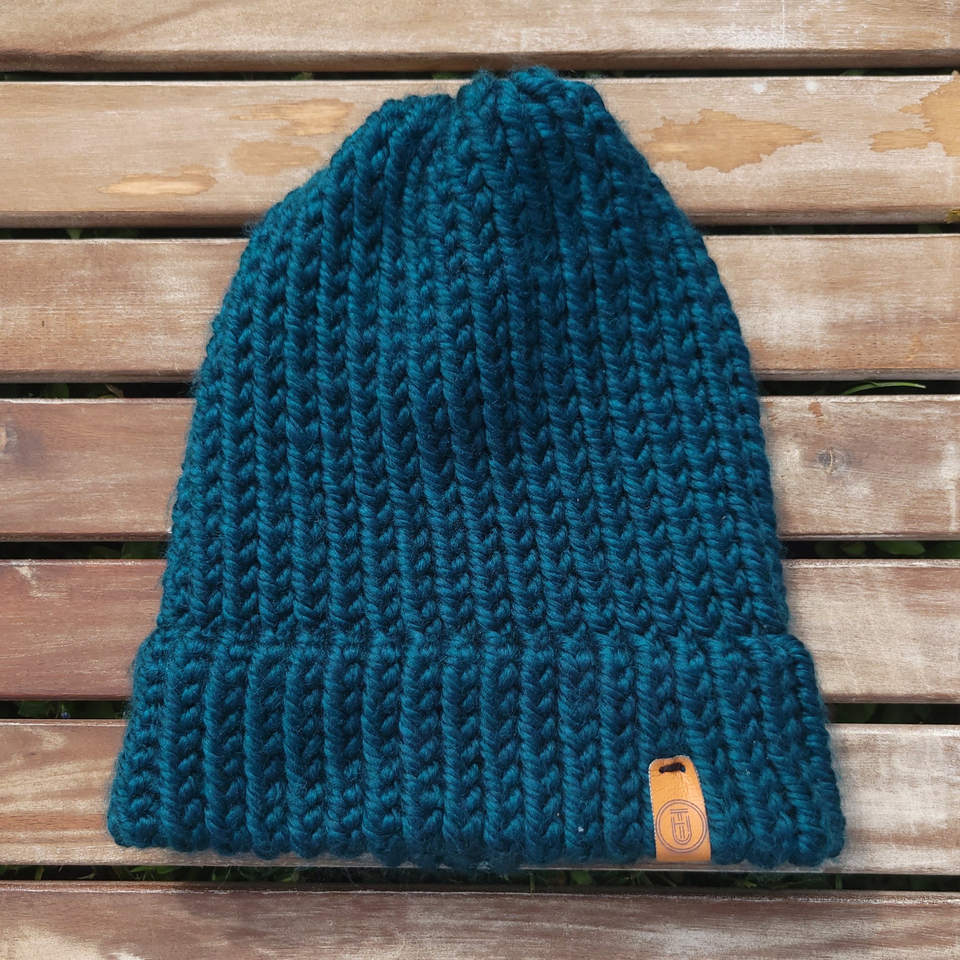 Handmade Teal Blue Winter Beanie - Souvenir Shop