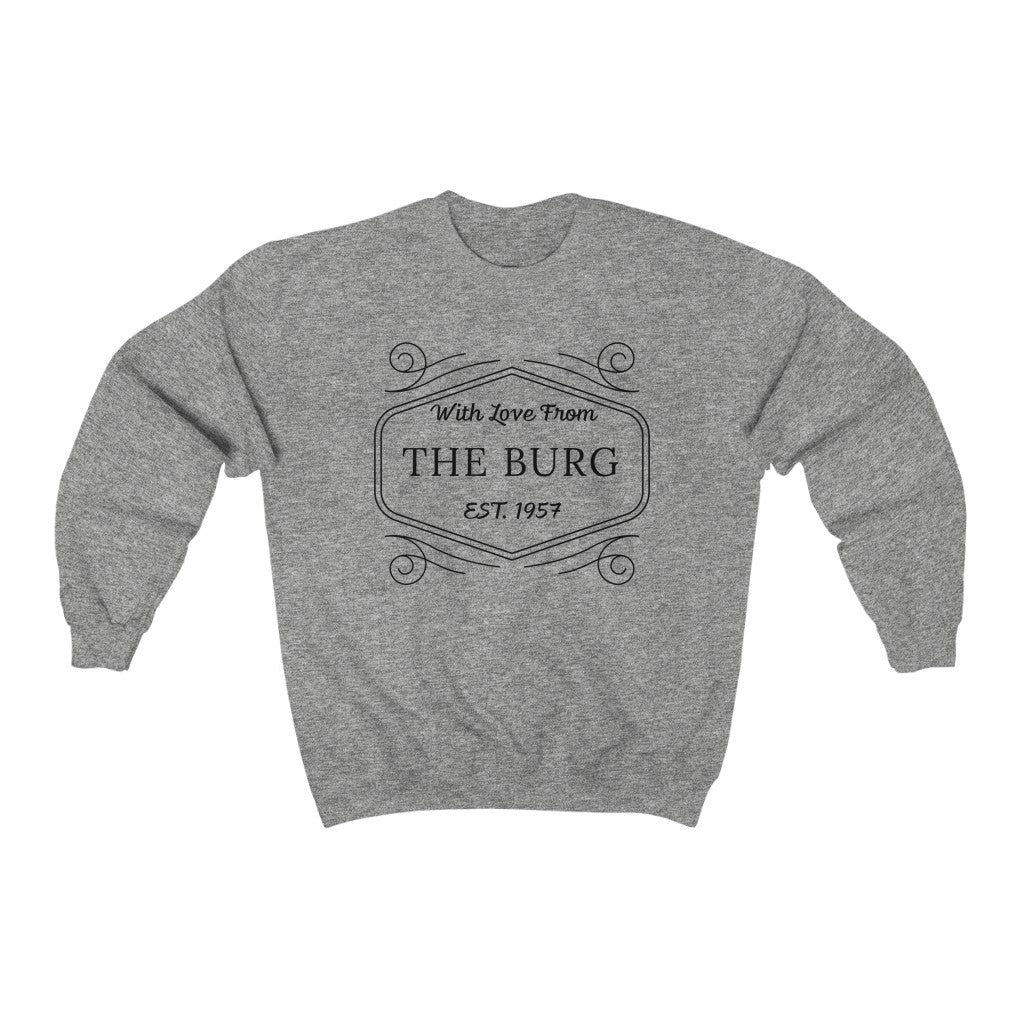 Cozy 'With Love' Crewneck Sweatshirt - Grey Front