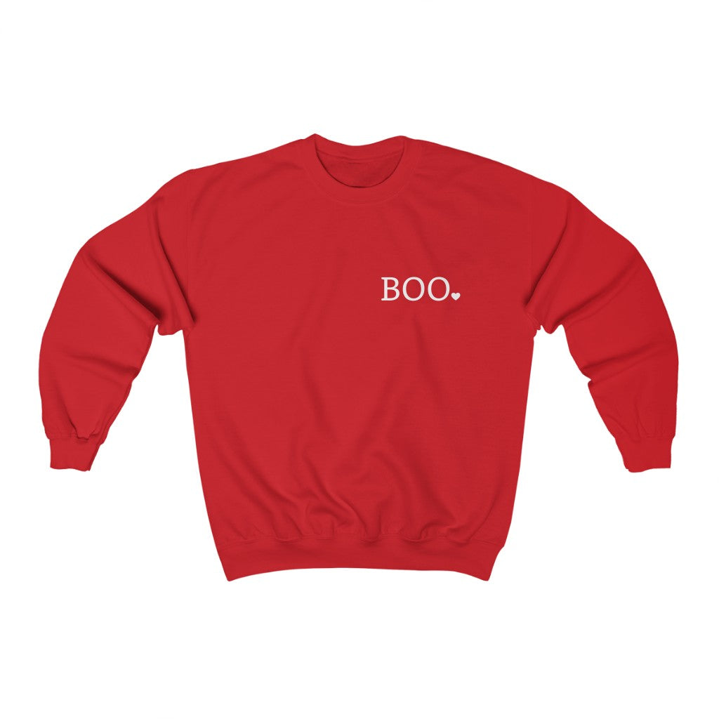 Cozy "Boo' Crewneck - Red Front