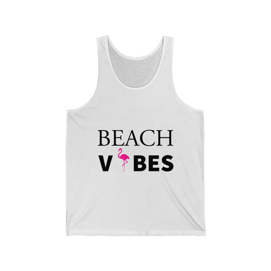 Flamingo Beach Vibes Tank Top - White