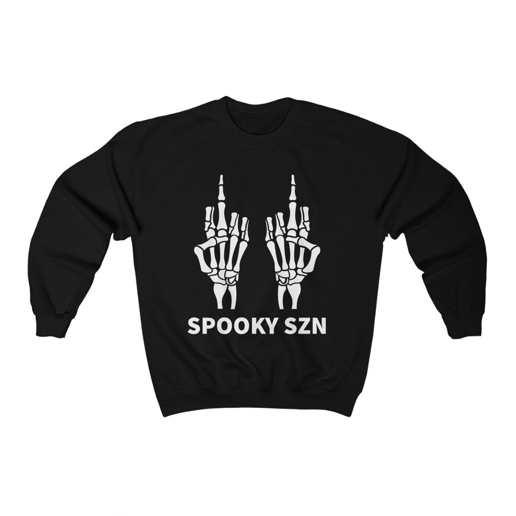 Cozy "Spooky Szn' Finger Crewneck - Black Front