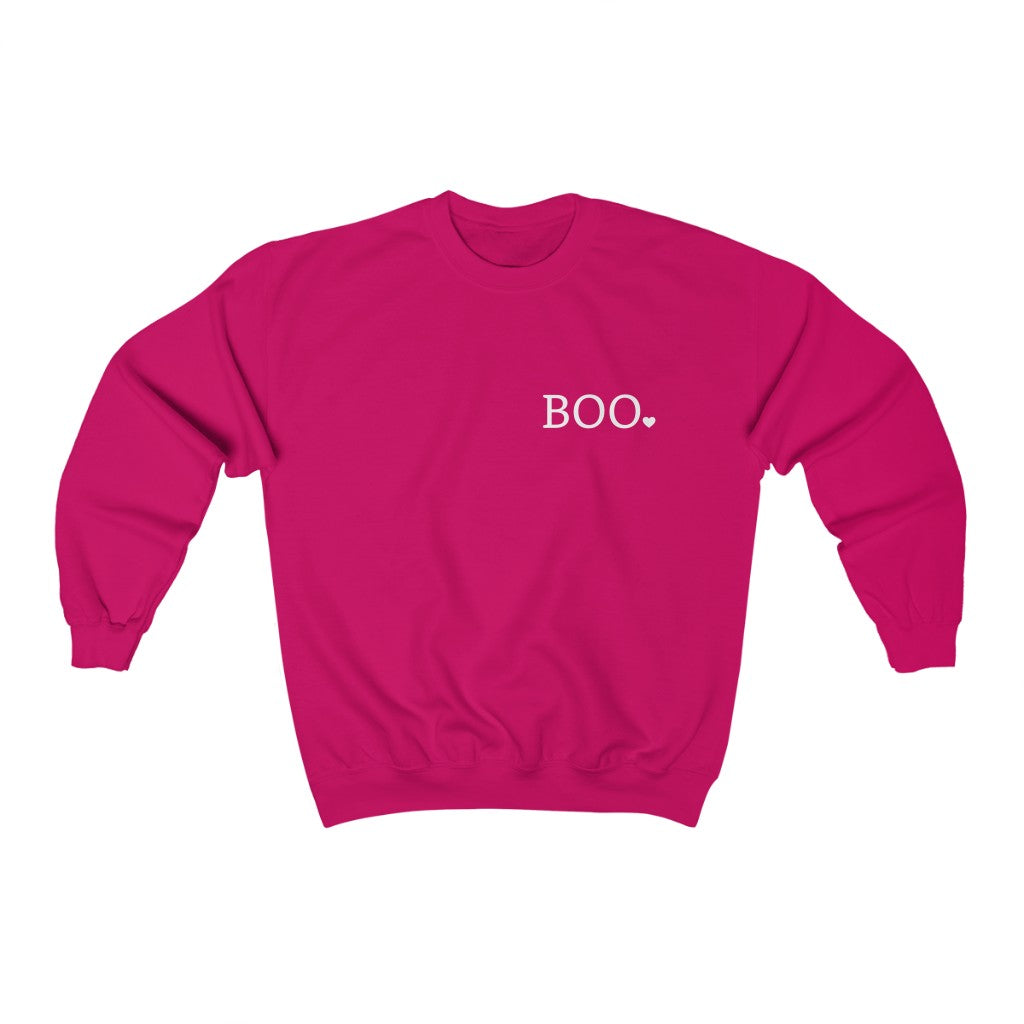 Cozy "Boo' Crewneck - Magenta Front