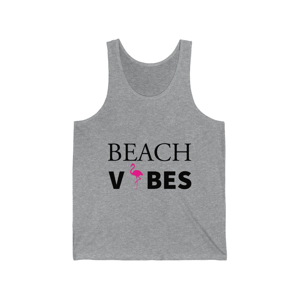 Flamingo Beach Vibes Tank Top - Grey
