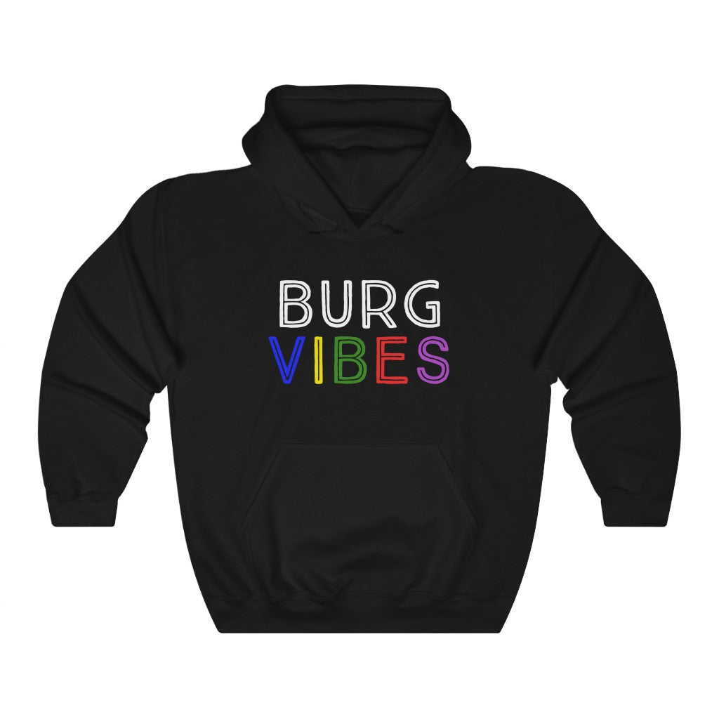 Cozy 'Burg Vibes' Hoodie - Black Front