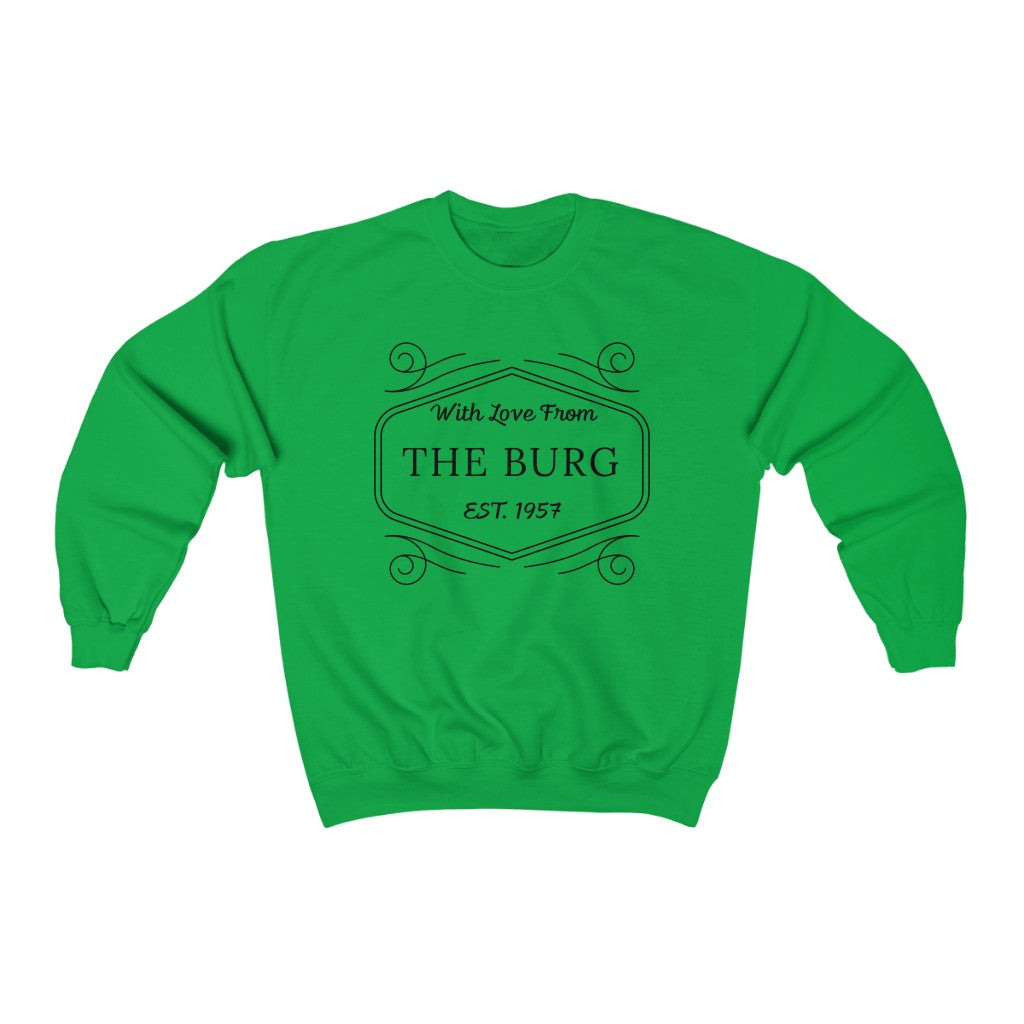 Cozy 'With Love' Crewneck Sweatshirt - Lime Green Back