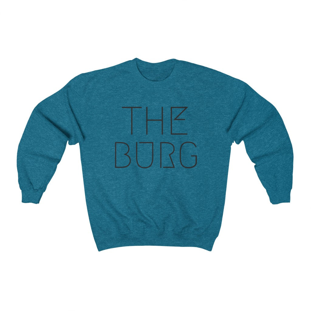 Cozy 'The Burg' Crewneck Sweatshirt - Blue Front