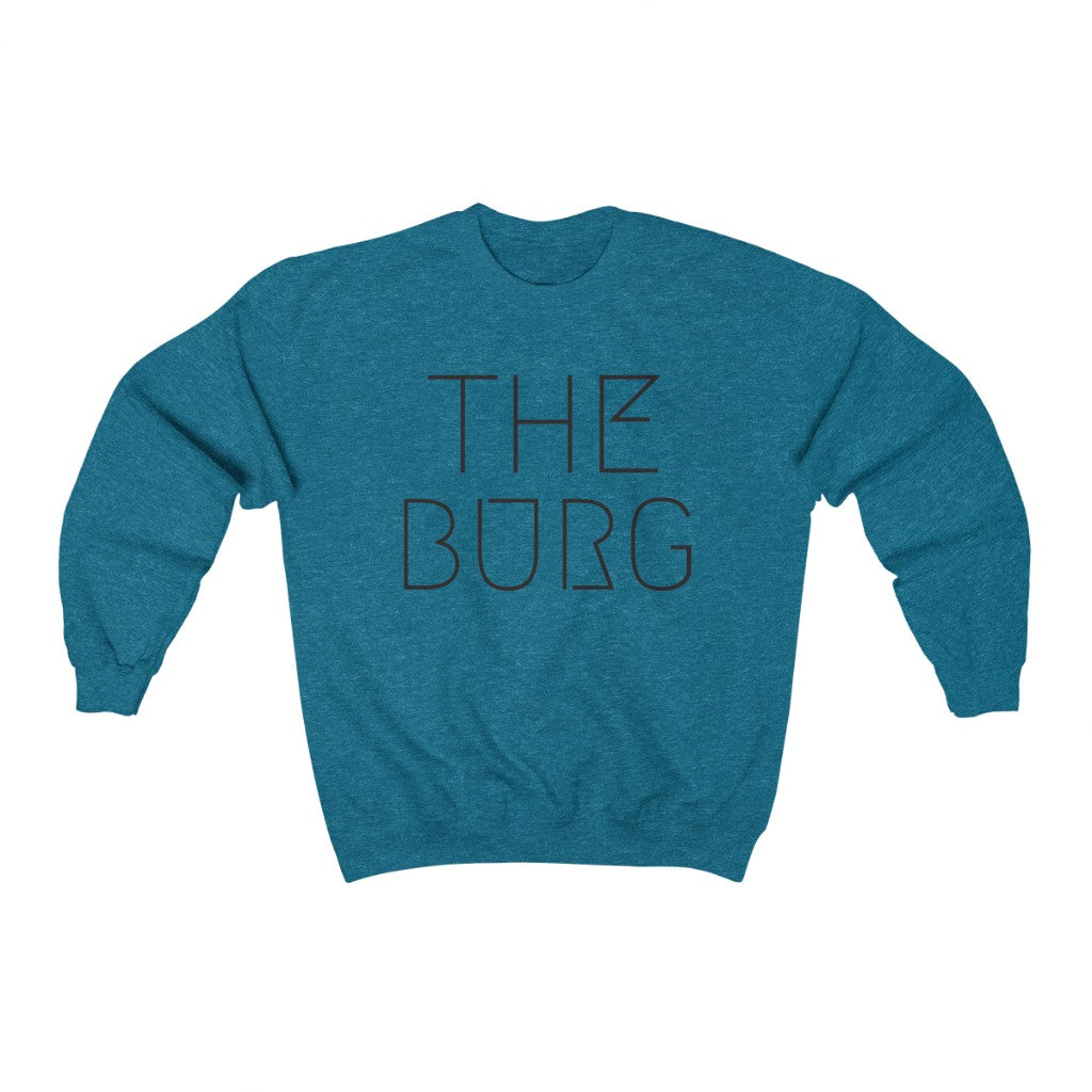 Cozy 'The Burg' Crewneck Sweatshirt - Blue Front
