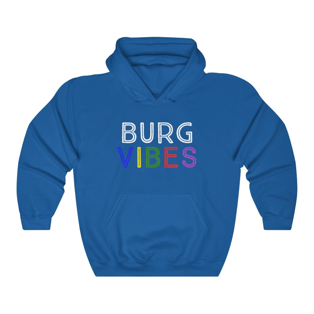 Cozy 'Burg Vibes' Hoodie - Blue Front