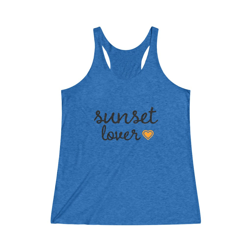 Sunset Lover Racerback Tank Top - Blue