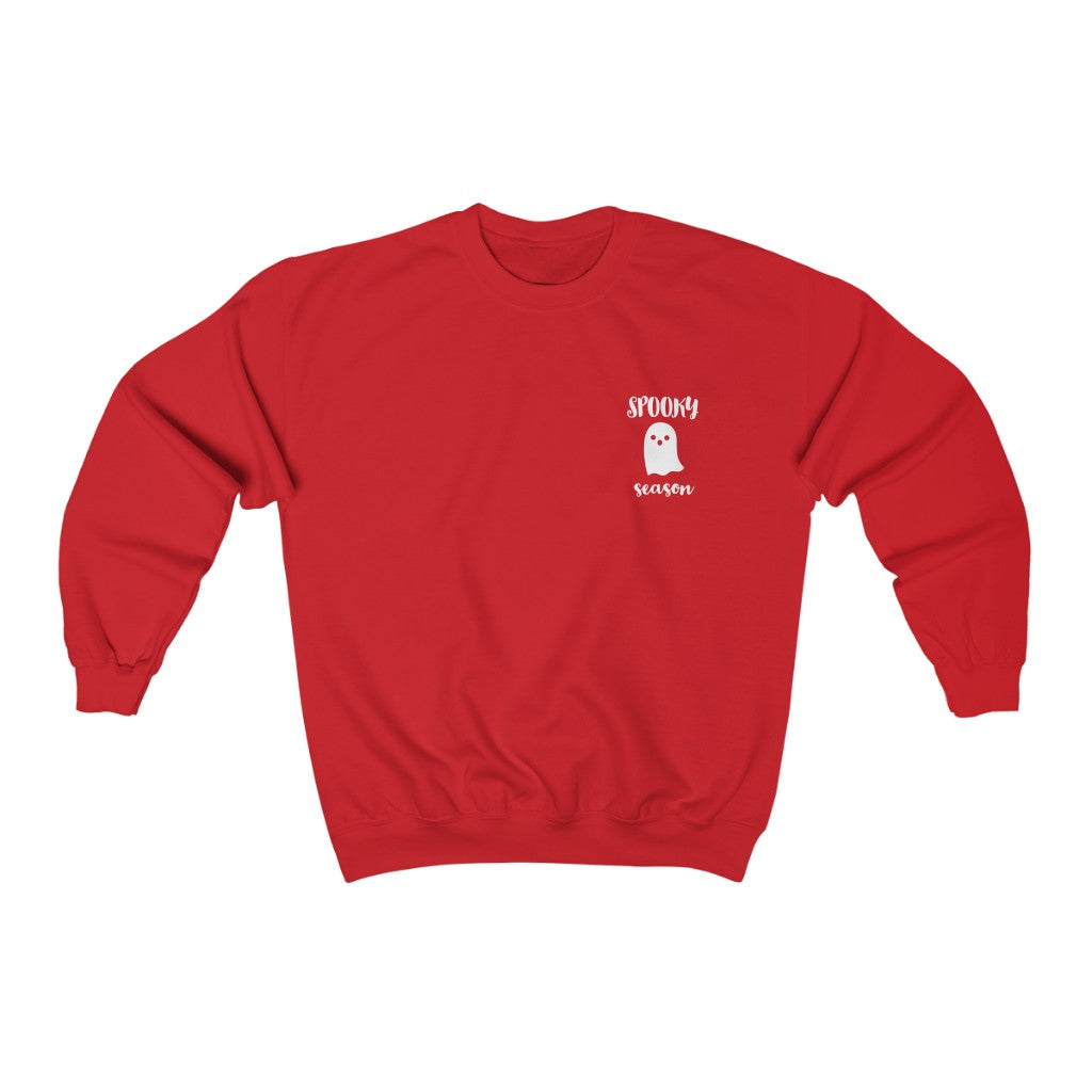 Cozy "Spooky Szn' Ghost Crewneck - Red Front
