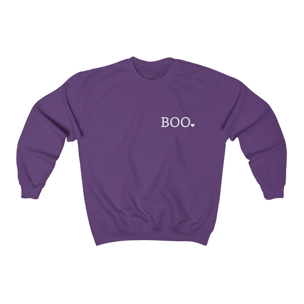 Cozy "Boo' Crewneck - Purple Front