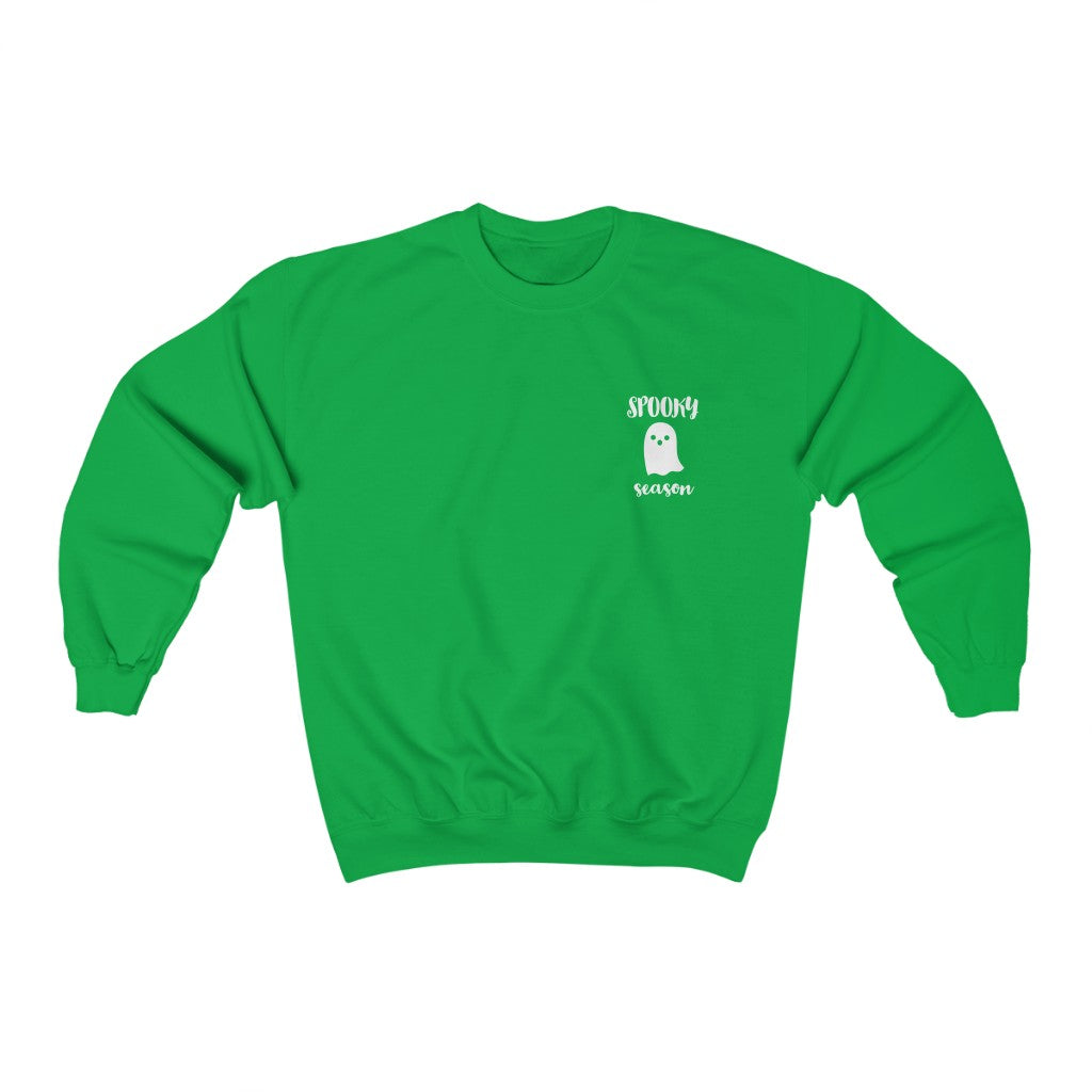 Cozy "Spooky Szn' Ghost Crewneck - Green Front