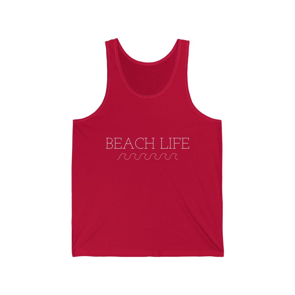 Beach Life Waves Tank Top - Red