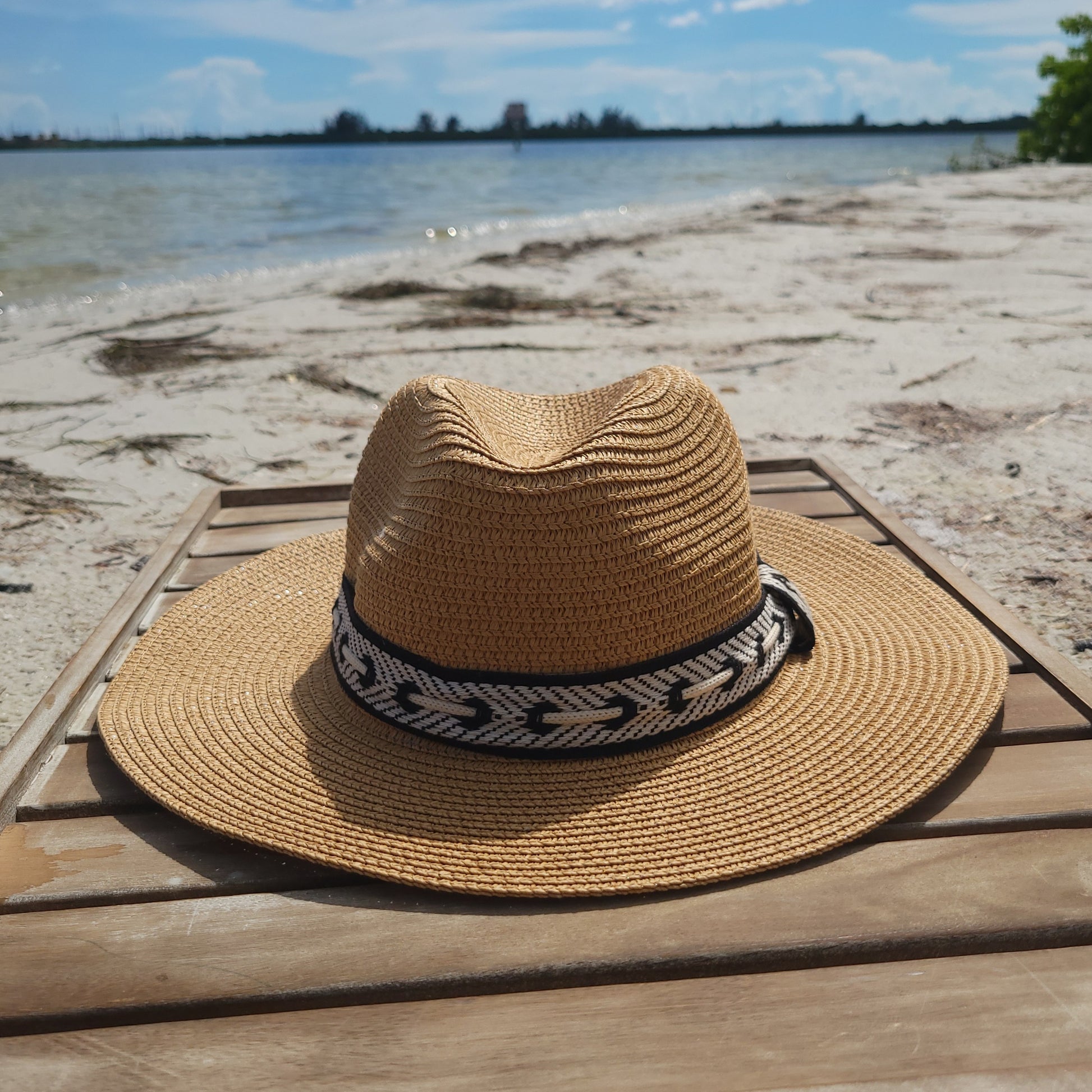 Classic Panama Style Straw Hat - Khaki