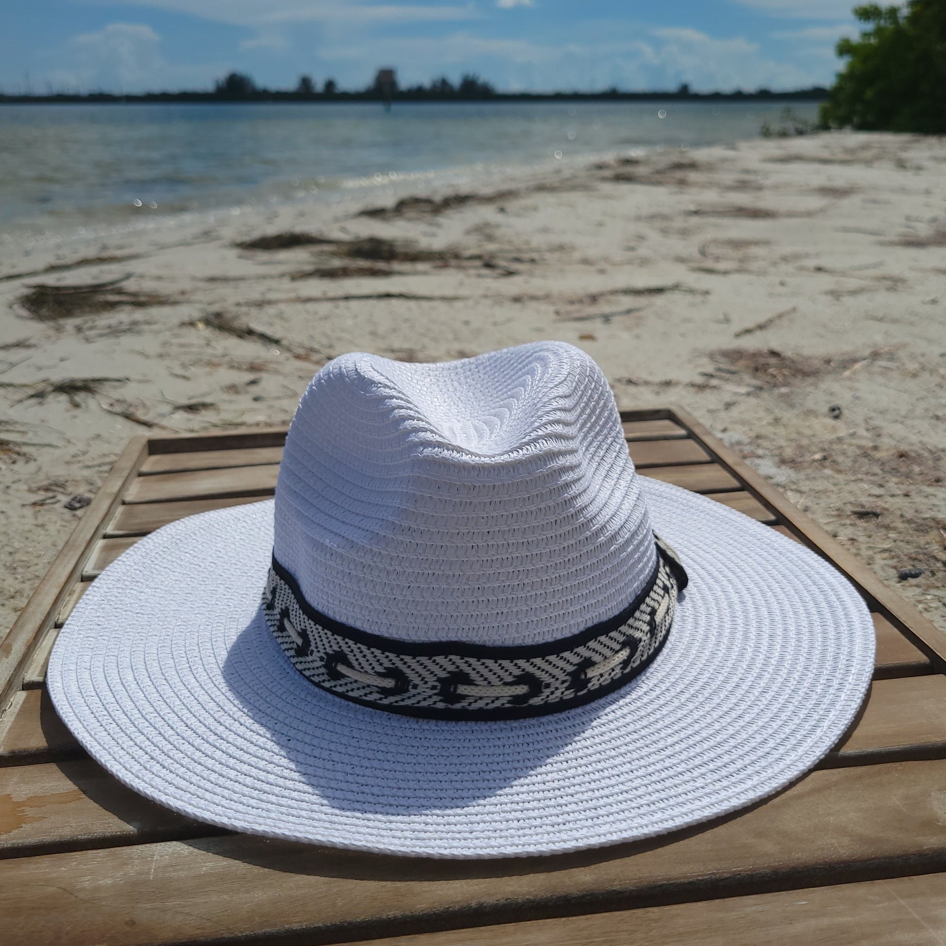 Classic Panama Style Straw Hat - Dove White